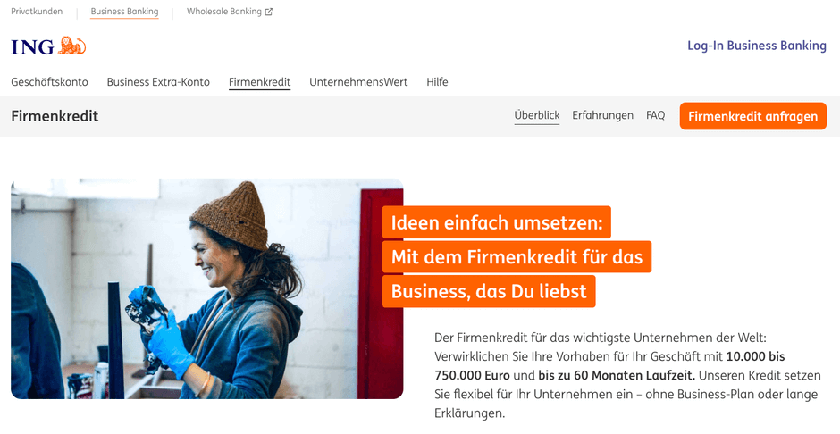 IngDiba - Kredite für Selbstständige und Freiberufler